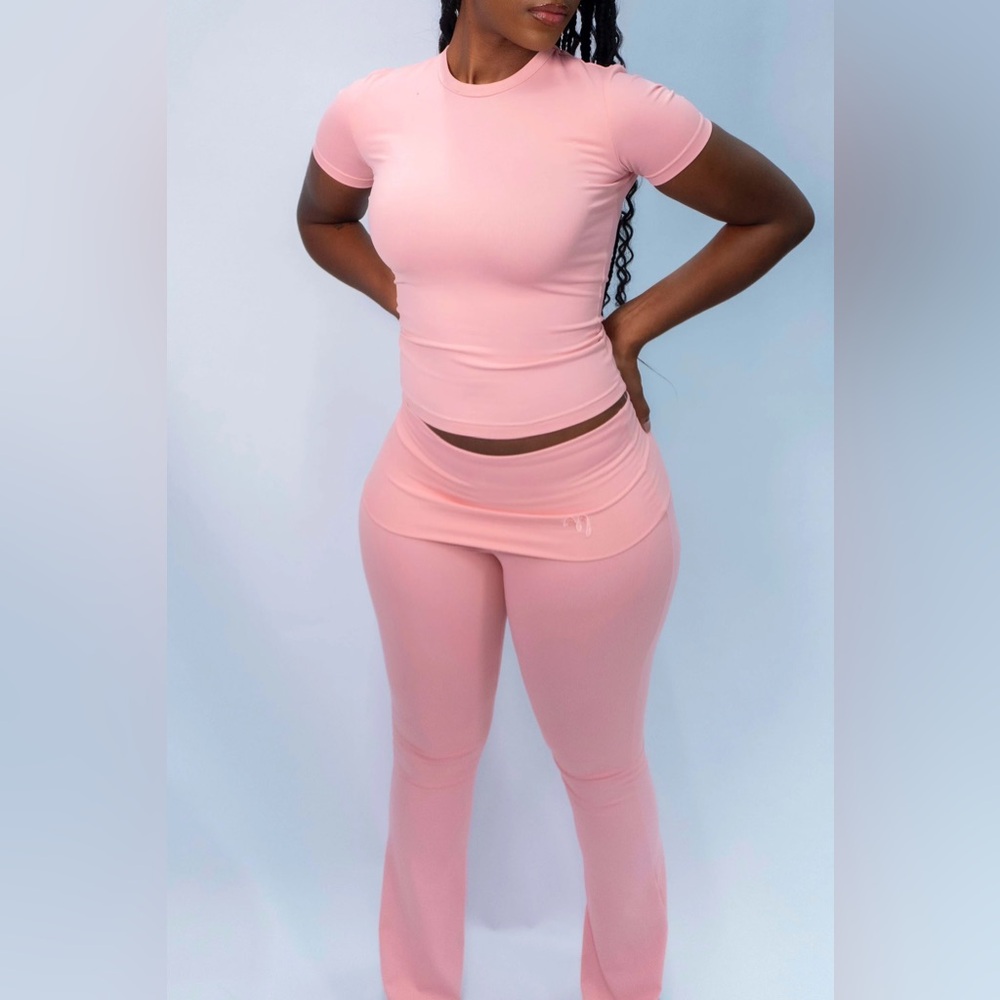 Pink Foldover Legging Set